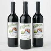Eucalyptus Moderne Étiquette de Vin Personnalisée  (Bouteilles)