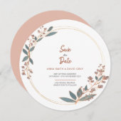 Eucalyptus Moderne Fleurie Circulaire Faire-Part d (Devant / Derrière)