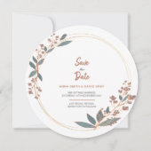 Eucalyptus Moderne Fleurie Circulaire Faire-Part d (Devant)