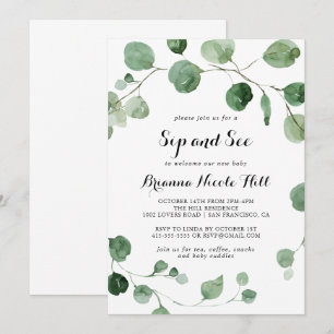 Eucalyptus Moderne Kalligrafie Snip en zie Kaart