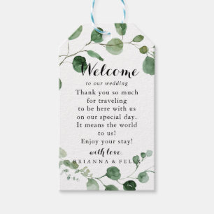 Eucalyptus Moderne kalligrafie Welkomstcadeau Cadeaulabel