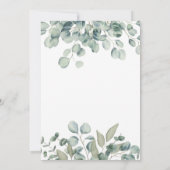 Eucalyptus moderne vert invitation mariage (Dos)