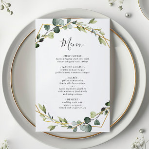 Eucalyptus moderne Wreath Mariage Boho Dîner Menu