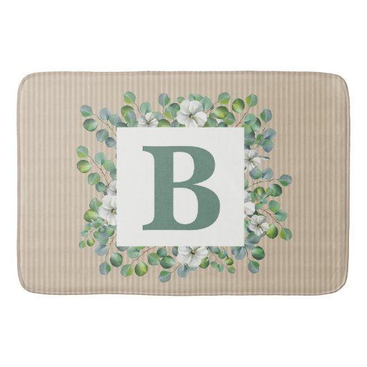 Eucalyptus Monogram Bath Mat (Voorkant)