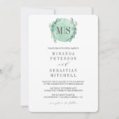 Eucalyptus Monogram Botanical Weddenschap, vers Kaart (Voorkant)