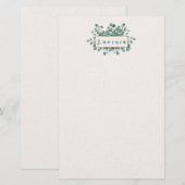 Eucalyptus Monogram Briefpapier (Voorkant / Achterkant)