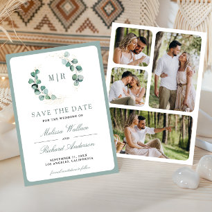 Eucalyptus Monogram Foto Collage Trouw  Save The Date