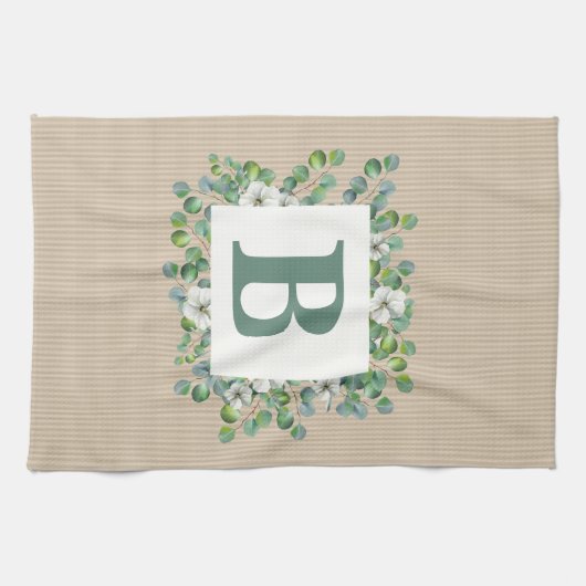 Eucalyptus Monogram Kitchen Towel Theedoek (Horizontaal)
