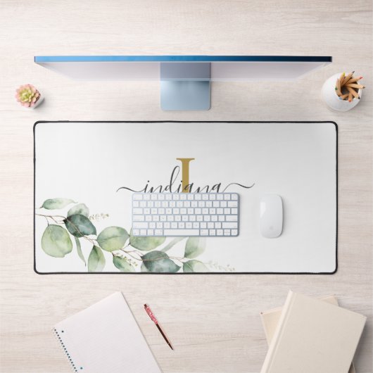 Eucalyptus Monogramme Nom du script Minimaliste (Bureau 1)