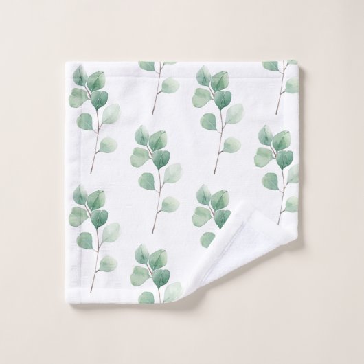 Eucalyptus Motif vert (Gant de toilette)