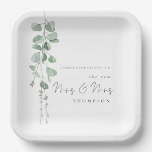 Eucalyptus Mrs Lesbian Wedding Paper Borden Papieren Bordje