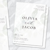 Eucalyptus Muted Script Wedding QR-code Kaart
