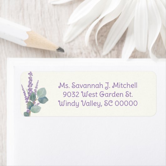 Eucalyptus n Lavender Return Address Labels (Insitu)