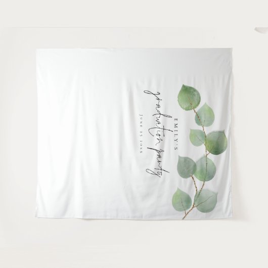 Eucalyptus Naam Afstudeerfeest Foto Achtergrond Wandkleed (Voorkant (horizontaal))