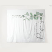 Eucalyptus Namen Datum huwelijk foto achtergrond Wandkleed (Voorkant (horizontaal))