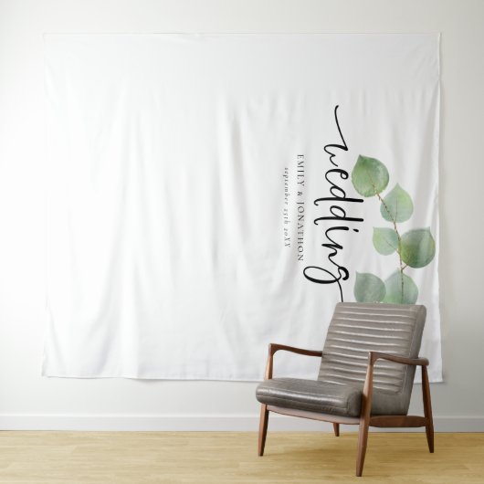 Eucalyptus Namen Datum Weddenschap voor foto's Wandkleed (In Situ (horizontaal))