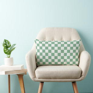 Eucalyptus nevel schaakbord patroon kussen