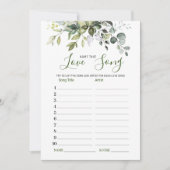 Eucalyptus Nom qui aime la carte de jeu nuptiale d (Devant)