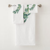 Eucalyptus nom vert script blanc (En situation)