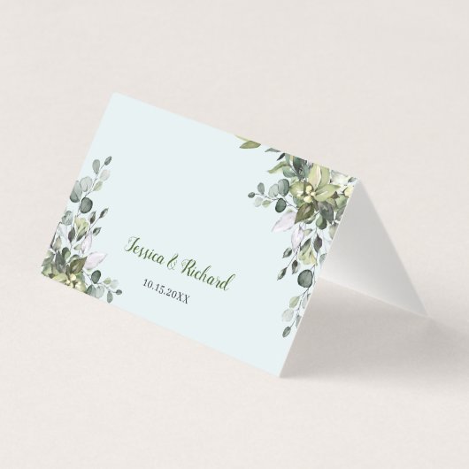 Eucalyptus Numéro de table et nom Cartes de place (Back)