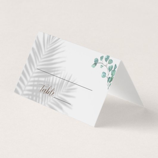 Eucalyptus Numéro de table et nom Cartes de place (Front)