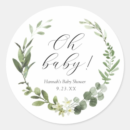 Eucalyptus Oh Baby Classic Round Sticker (Voorkant)