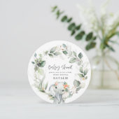 eucalyptus olifant cute groene baby shower uitnodi kaart (Staand voorkant)