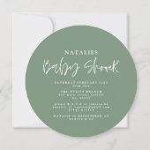 eucalyptus olifant cute groene baby shower uitnodi kaart (Achterkant)