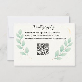 Eucalyptus omhelst QR RSVP-kaart Bedankkaart