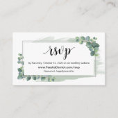 Eucalyptus, online RSVP via bruiloft website Informatiekaartje (Voorkant)
