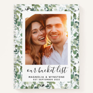 Eucalyptus onze opsommingspaar van emmers notitieboek