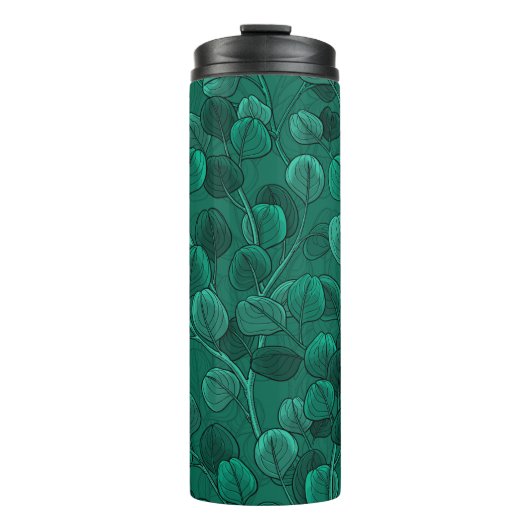 Eucalyptus op groen thermosbeker (Voorkant)