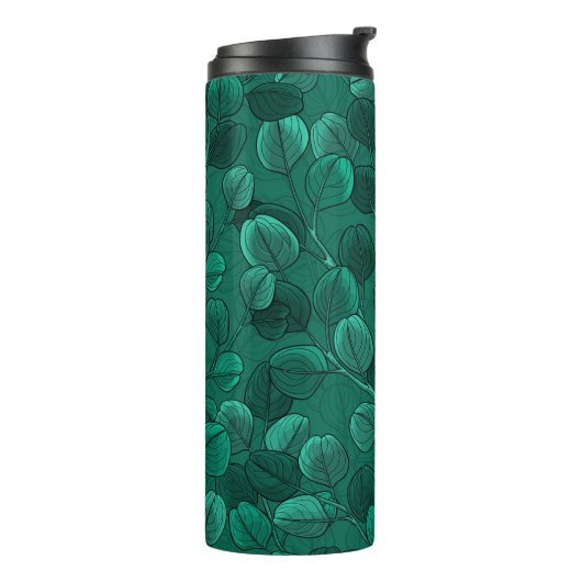 Eucalyptus op groen thermosbeker (Gedraaid links)