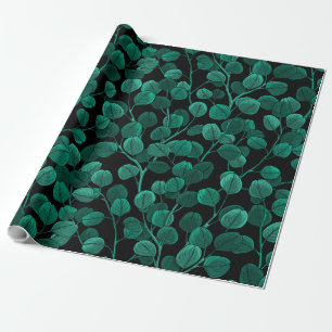 Eucalyptus op zwart cadeaupapier
