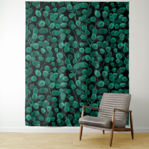 Eucalyptus op zwart wandkleed