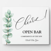 Eucalyptus Open Bar trouwbord Tafelblad Plaque Fotoplaat (Voorkant)