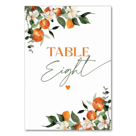 Eucalyptus oranges agrumes thème numéro de table h (Dos)
