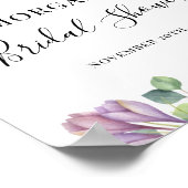 Eucalyptus Paarse Groene Bruidsdouche Welkom Poster (Hoek)