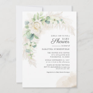 Eucalyptus Pampas Gras Groene Meisjes Baby Shower Kaart