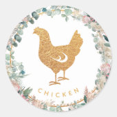 Eucalyptus Pampas Proteas Chicken Meal Choice Ronde Sticker (Voorkant)