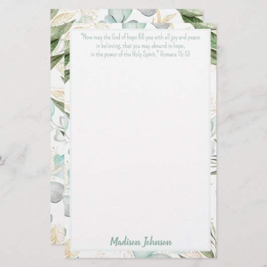 Eucalyptus Papeterie Personnalisée (Devant / Derrière)