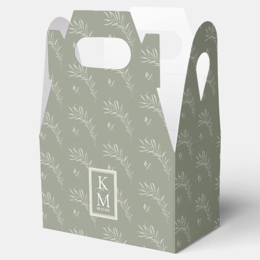 Eucalyptus Pattern Green ID901 Bedankdoosjes (Geopend)