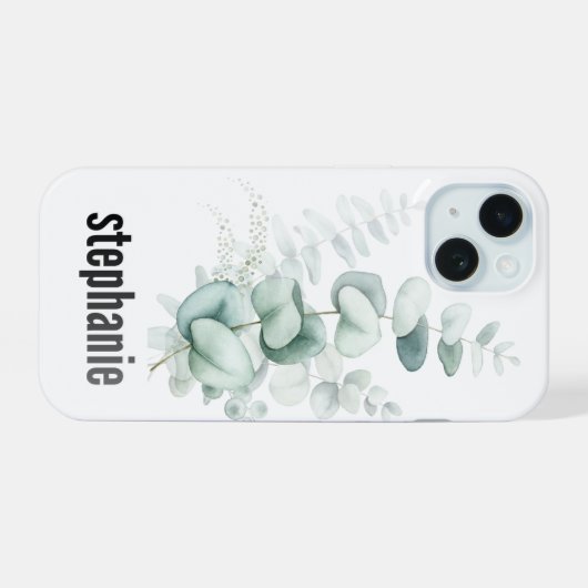 Eucalyptus Pattern iphone Case iPhone 15 Hoesje (Achterkant horizontaal)