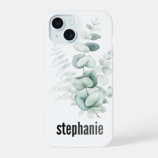 Eucalyptus Pattern iphone Case iPhone 15 Hoesje (Achterkant)