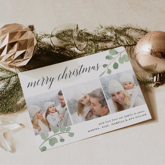 Eucalyptus Peint | Carte de vacances en collage ph