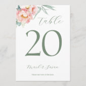 Eucalyptus Peonies Wedding Table Kaart & Menu (Voorkant)