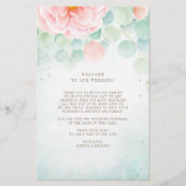 Eucalyptus Peony Floral Weddenschap Welkomstreisro (Voorkant)