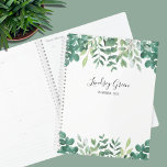 Eucalyptus personnalisé verdure<br><div class="desc">Ce planificateur est décoré d'eucalyptus aquarelle et de feuillage dans les tons verts. Facile à personnaliser. Utilisez l'option Outil de conception pour modifier la taille, le style et la couleur du texte. Parce que nous créons notre oeuvre, vous ne trouverez pas cette image exacte d'autres designers. Aquarelle originale © Michele...</div>