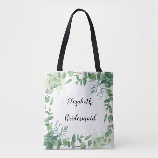 Eucalyptus Persoonlijke Bridesmaïde Canvas tas (Voorkant)