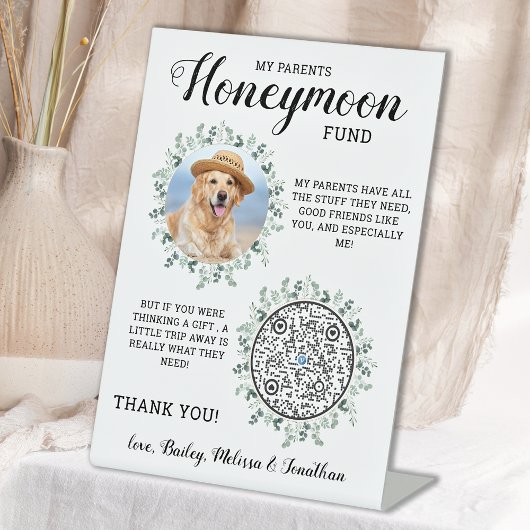 Eucalyptus Pet Wedding Dog Foto Honeymoon Fonds Reclamebord Met Voetstuk